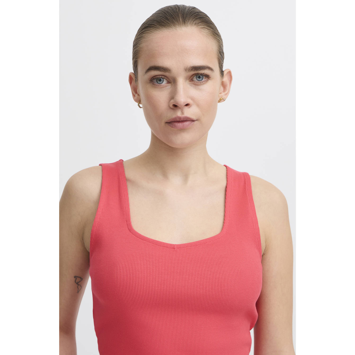 ICHI mouwloze top rood