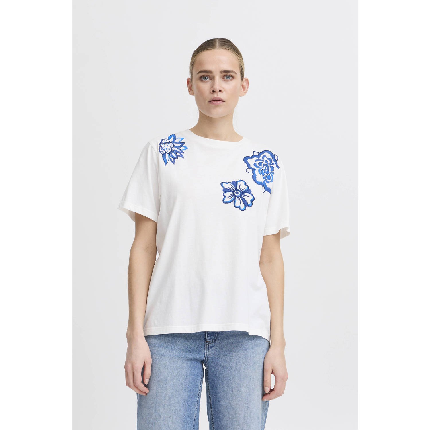 Ichi T-shirt met motiefprints model 'MAJOU'