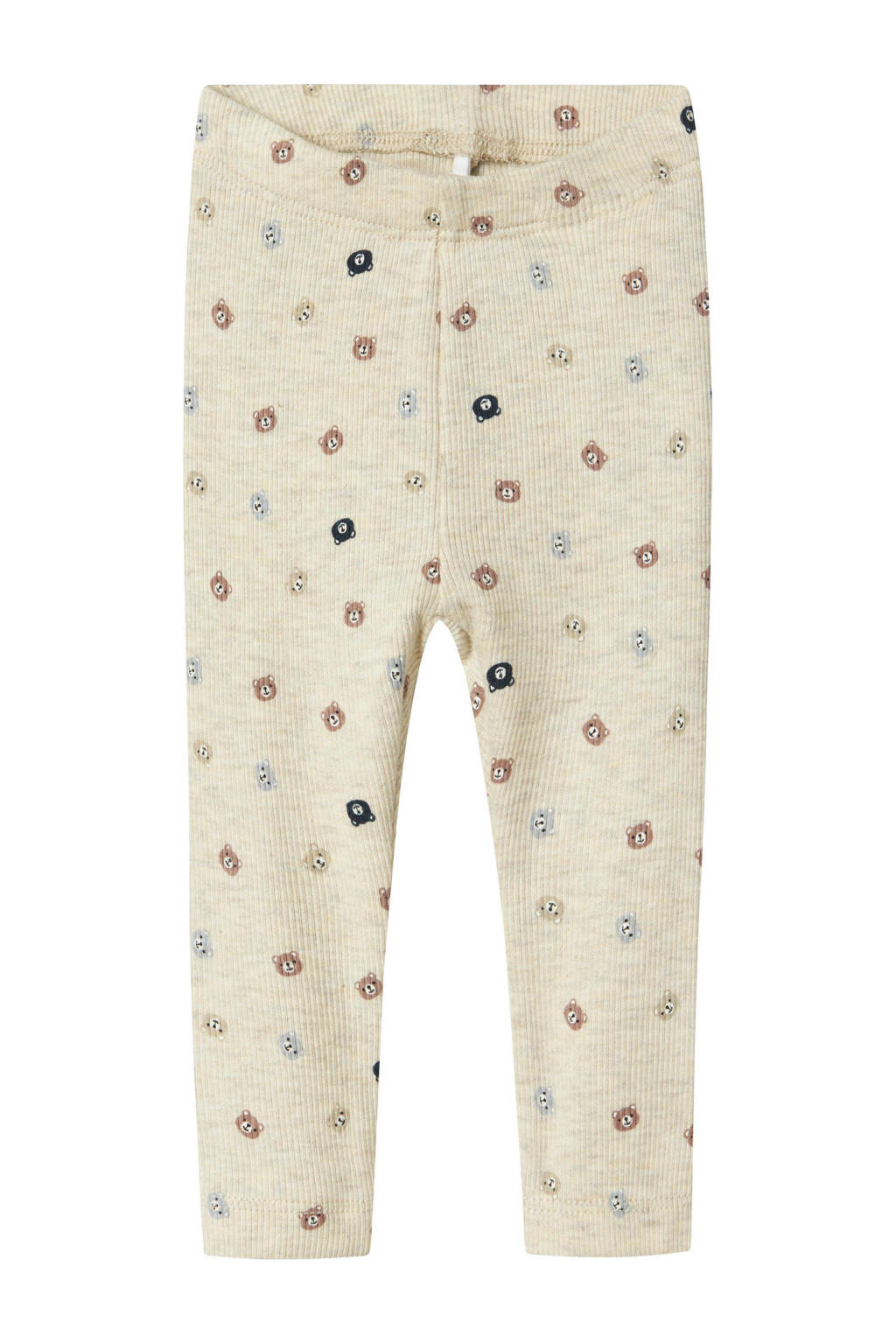 Beige jongens NAME IT BABY babybroek van katoen met regular fit en elastische tailleband