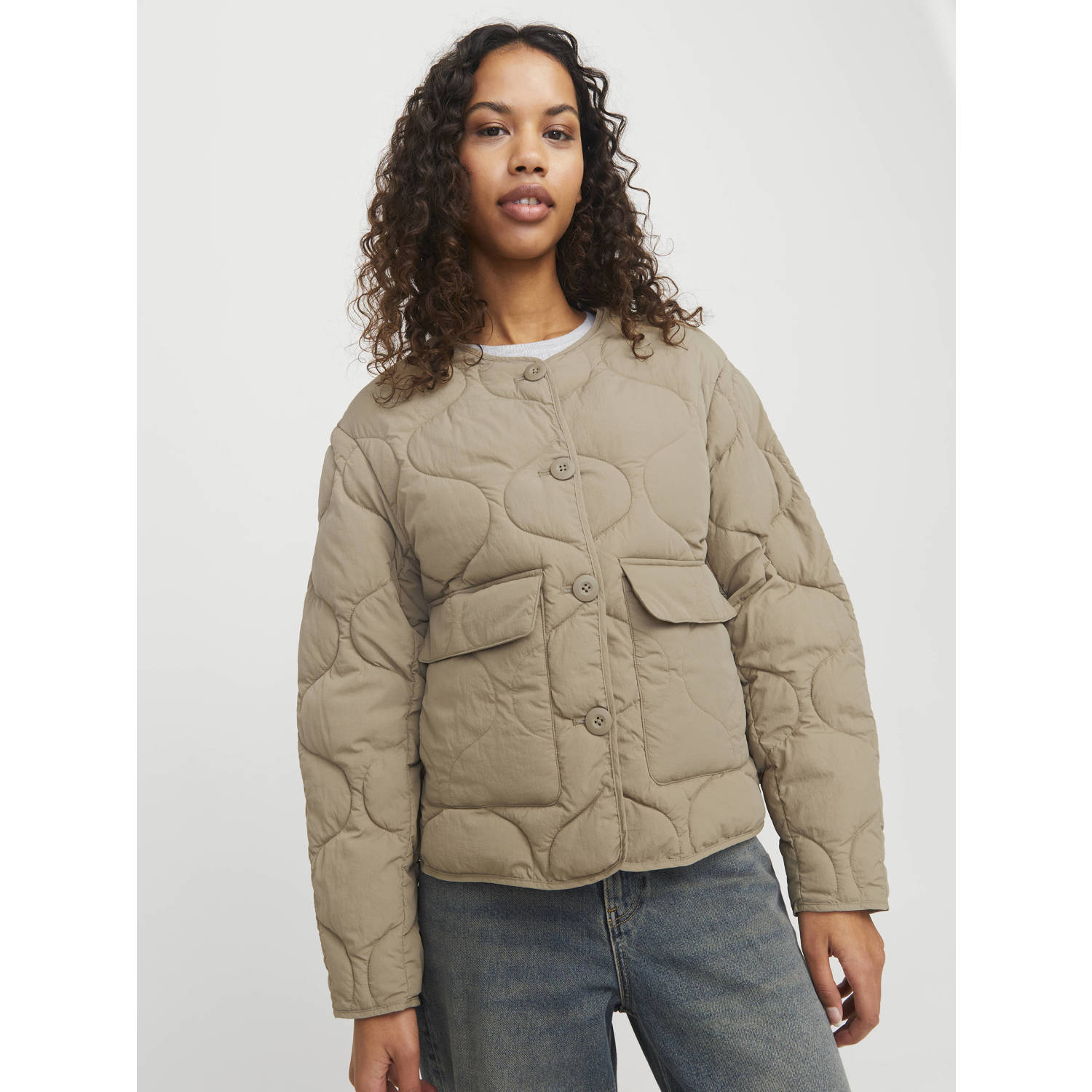 JJXX gewatteerde jas quilted groen