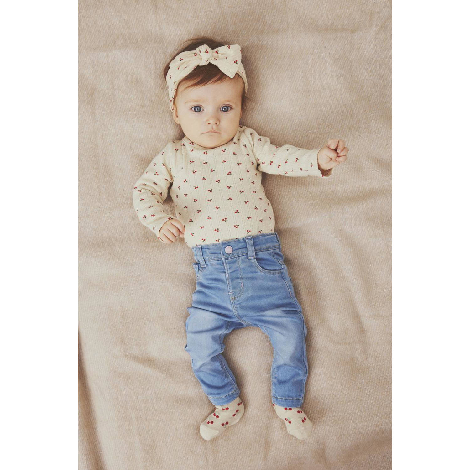 NAME IT BABY romper NBFBILIA ecru rood