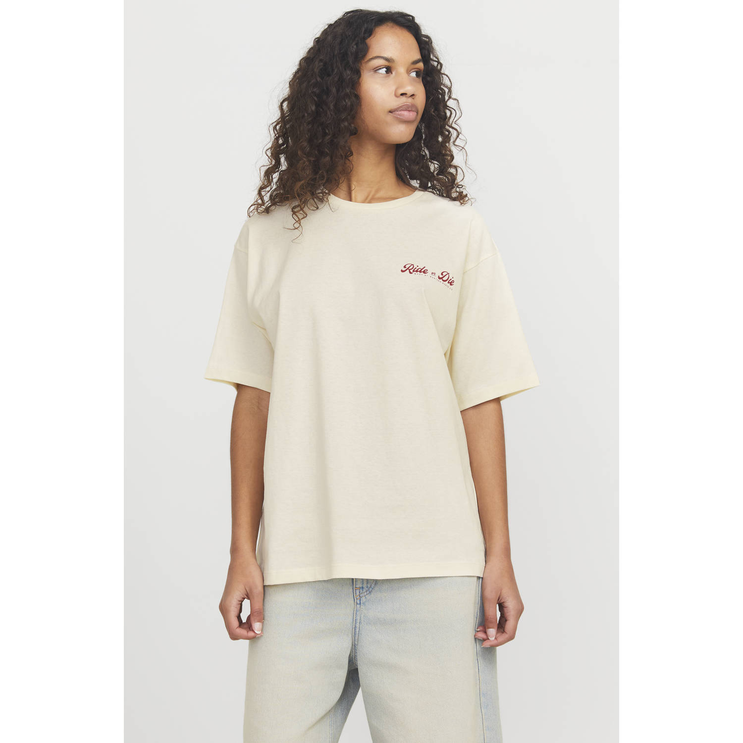 Jack & jones Losse Korte Mouw Tee White Dames