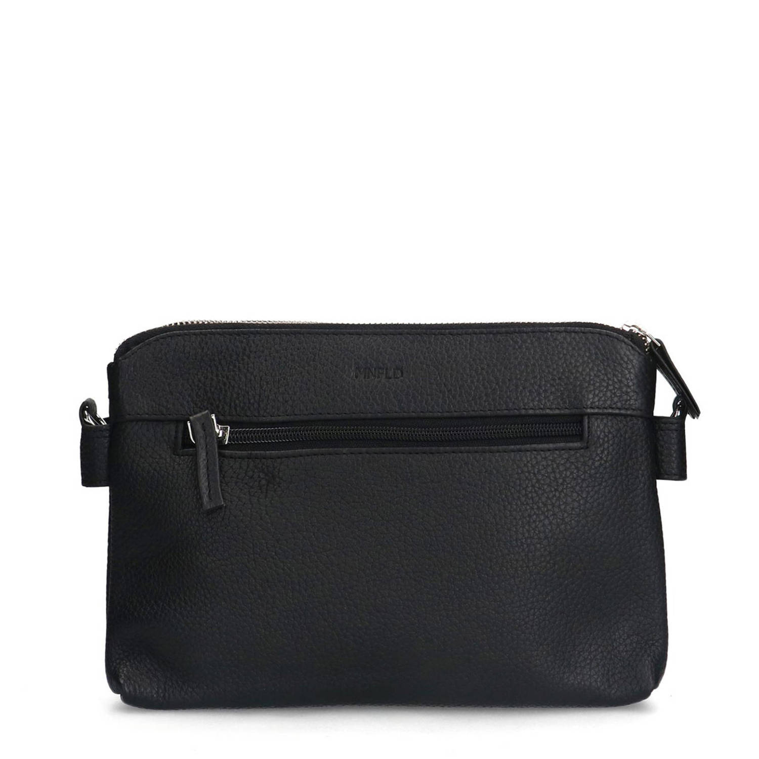 Manfield leren crossbody tas zwart