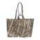 Manfield shopper met slangenprint beige