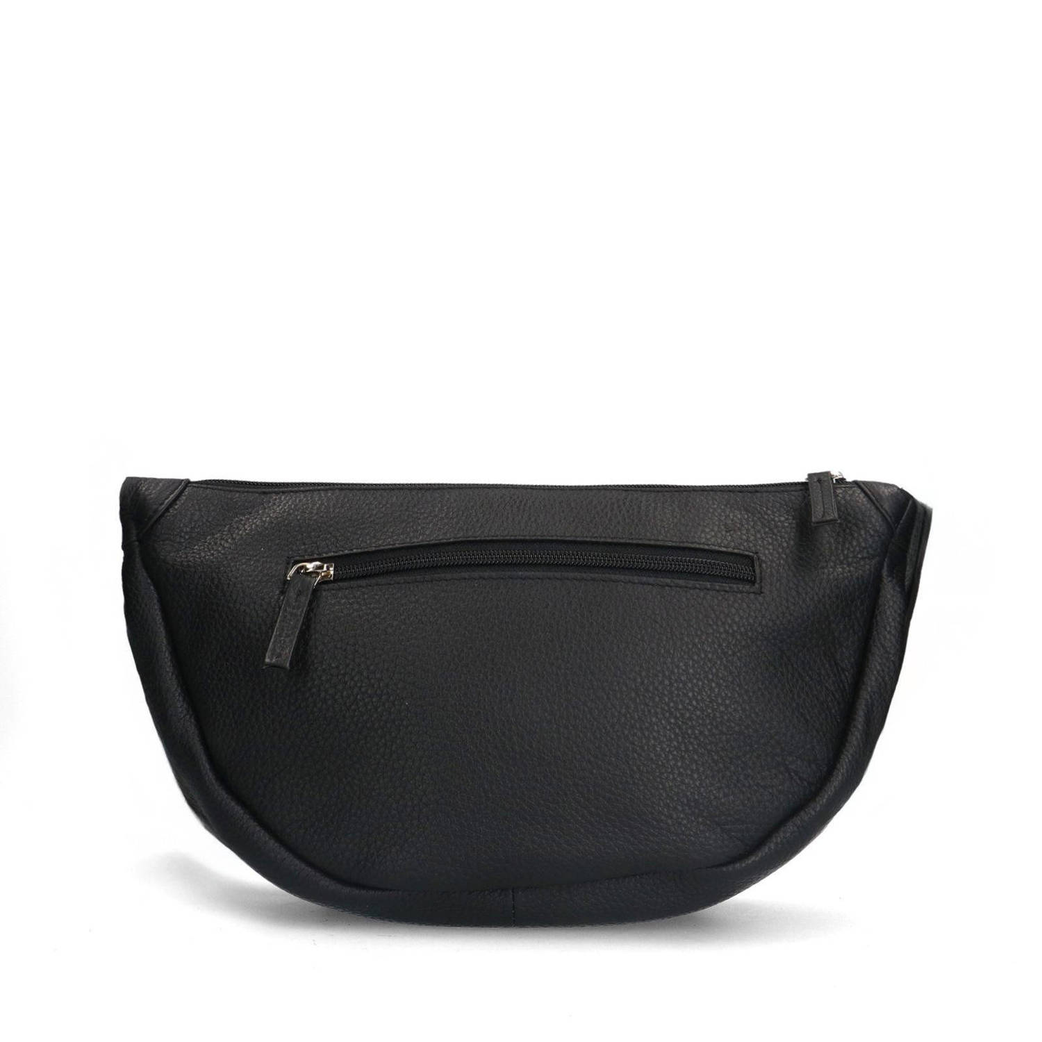 Manfield leren crossbody tas zwart
