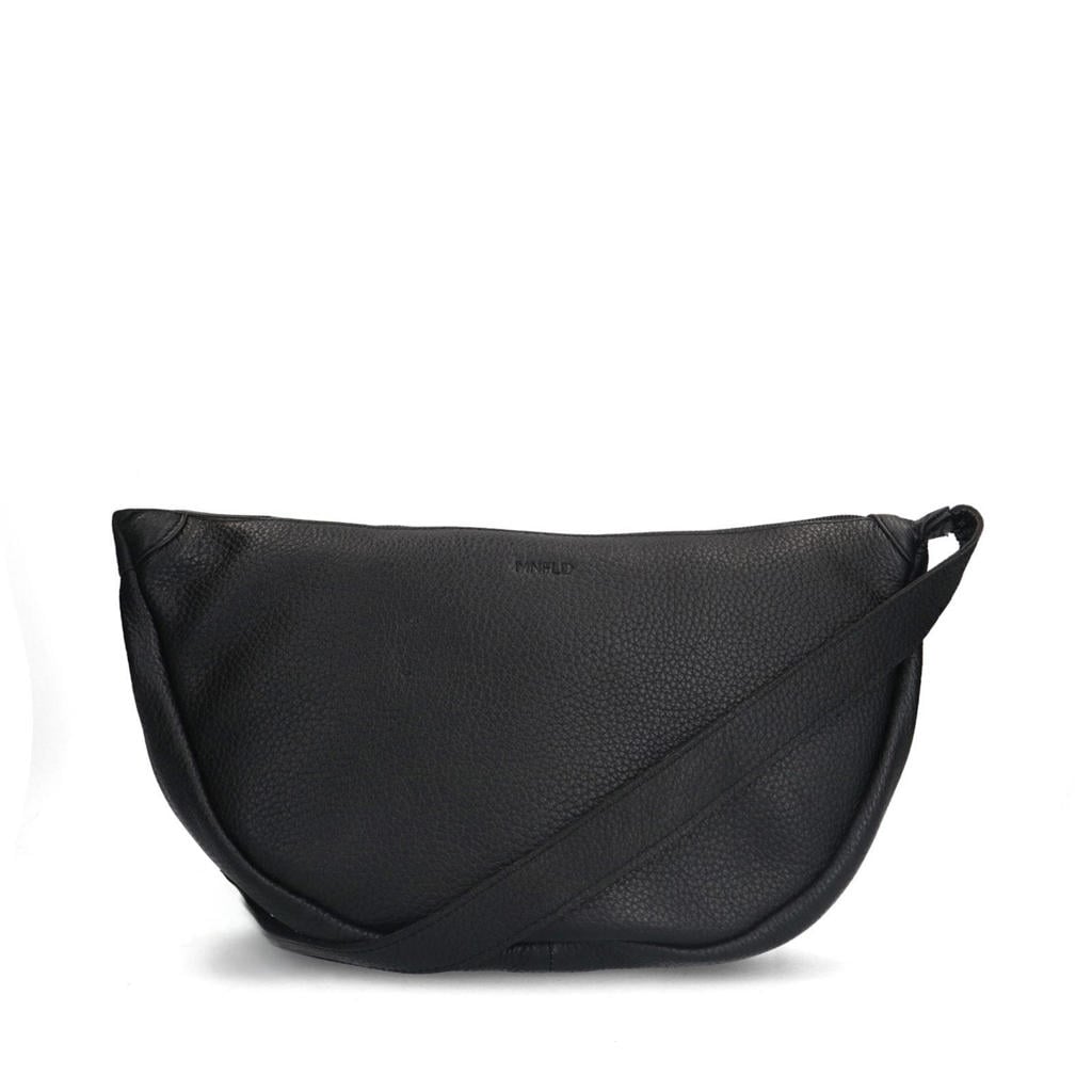 Manfield leren crossbody tas zwart