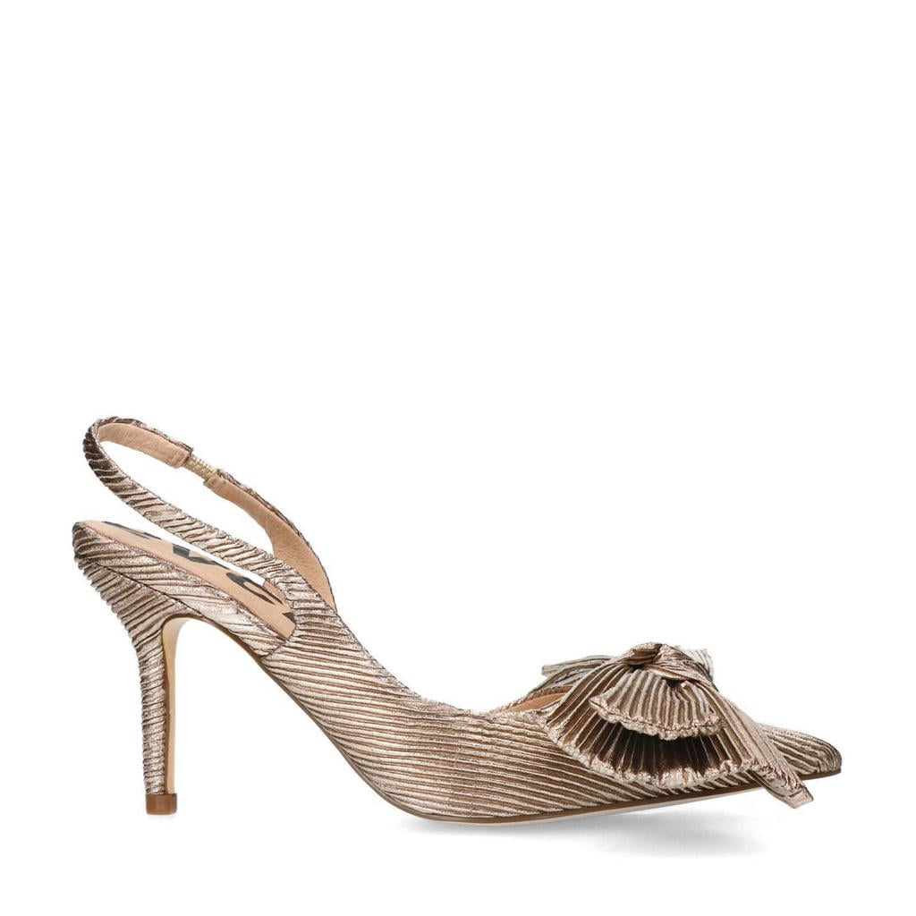 Gouden dames Sacha slingback pumps van synthetisch materiaal