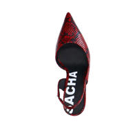 thumbnail: Sacha   slingback pumps met slangenprint rood/zwart