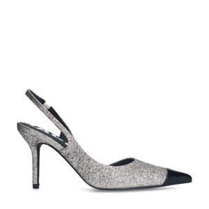 slingback pumps zilver/zwart