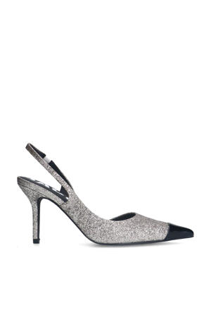 slingback pumps zilver/zwart
