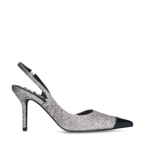 Sacha slingback pumps zilver/zwart afbeelding