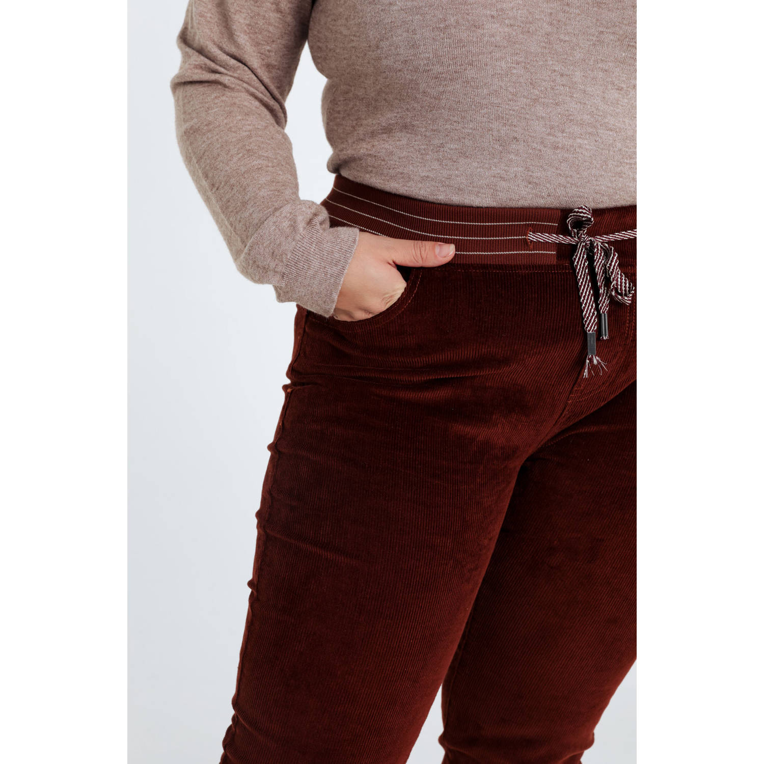 Paprika regular waist casual broek donkerrood