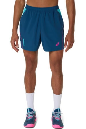 sportshort PADEL COURT 7IN blauw