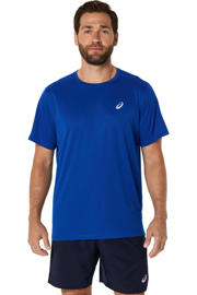 thumbnail: Blauwe heren hardloopshirt Core kobalt van polyester met korte mouwen en ronde hals