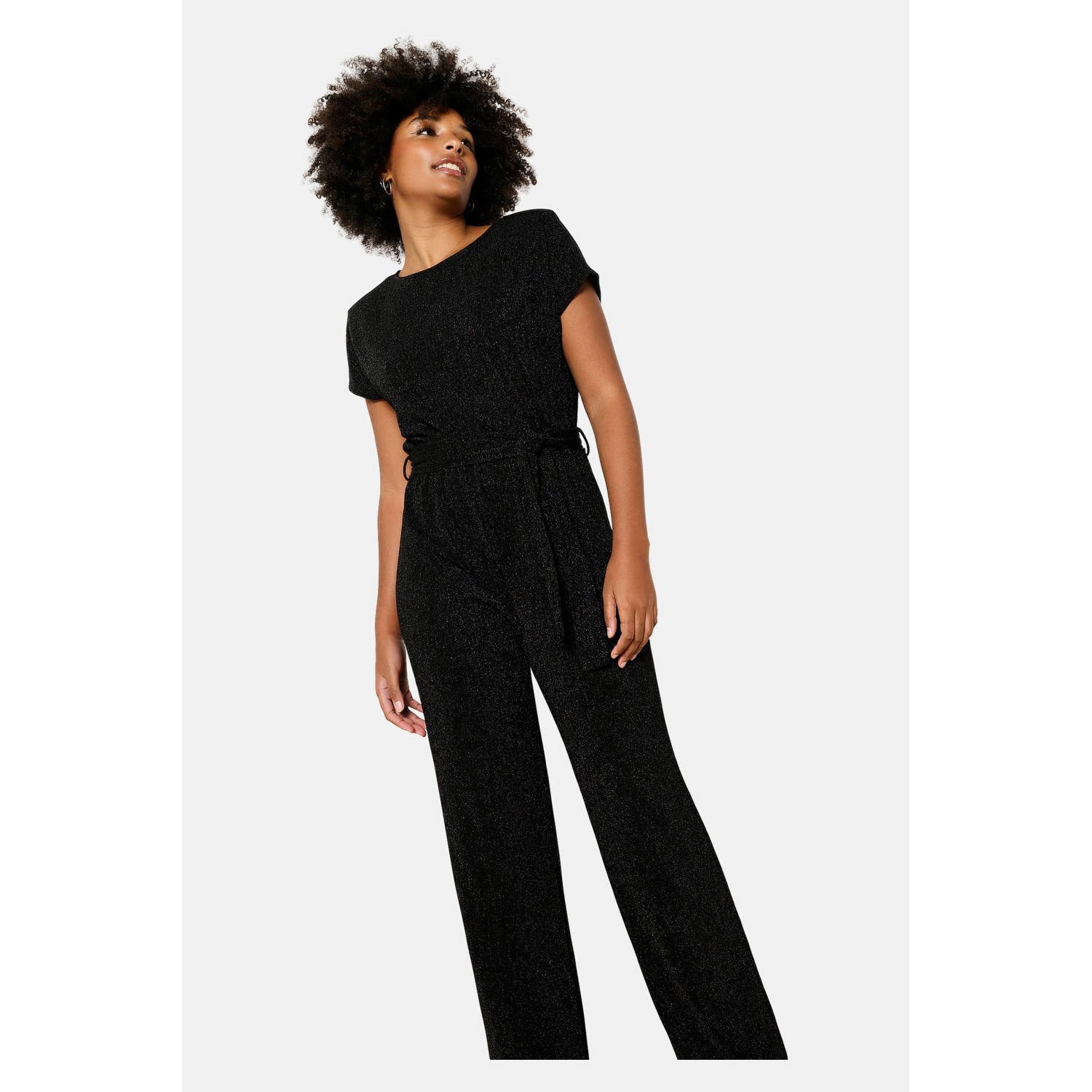 LOLALIZA jumpsuit zwart met glitter
