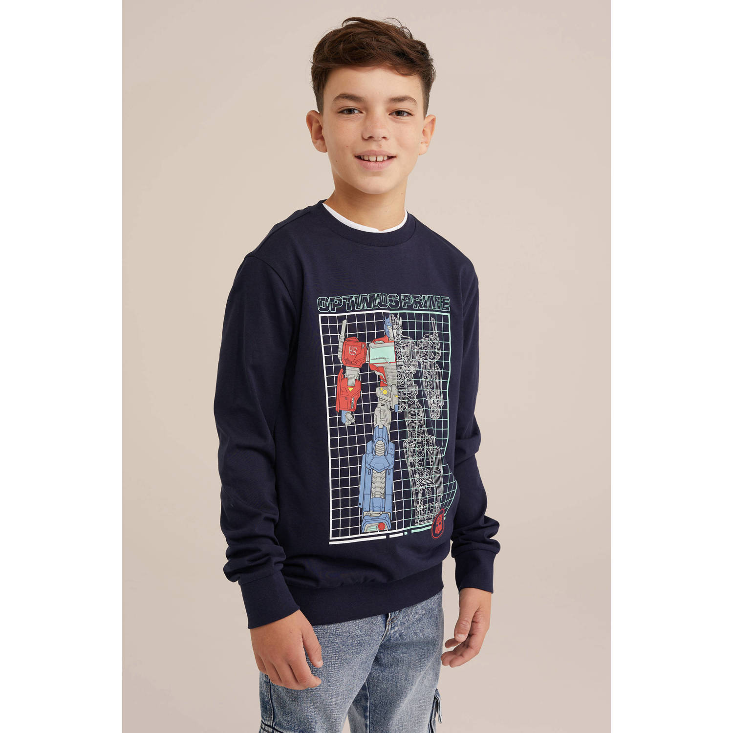 WE Fashion Longsleeve donkerblauw