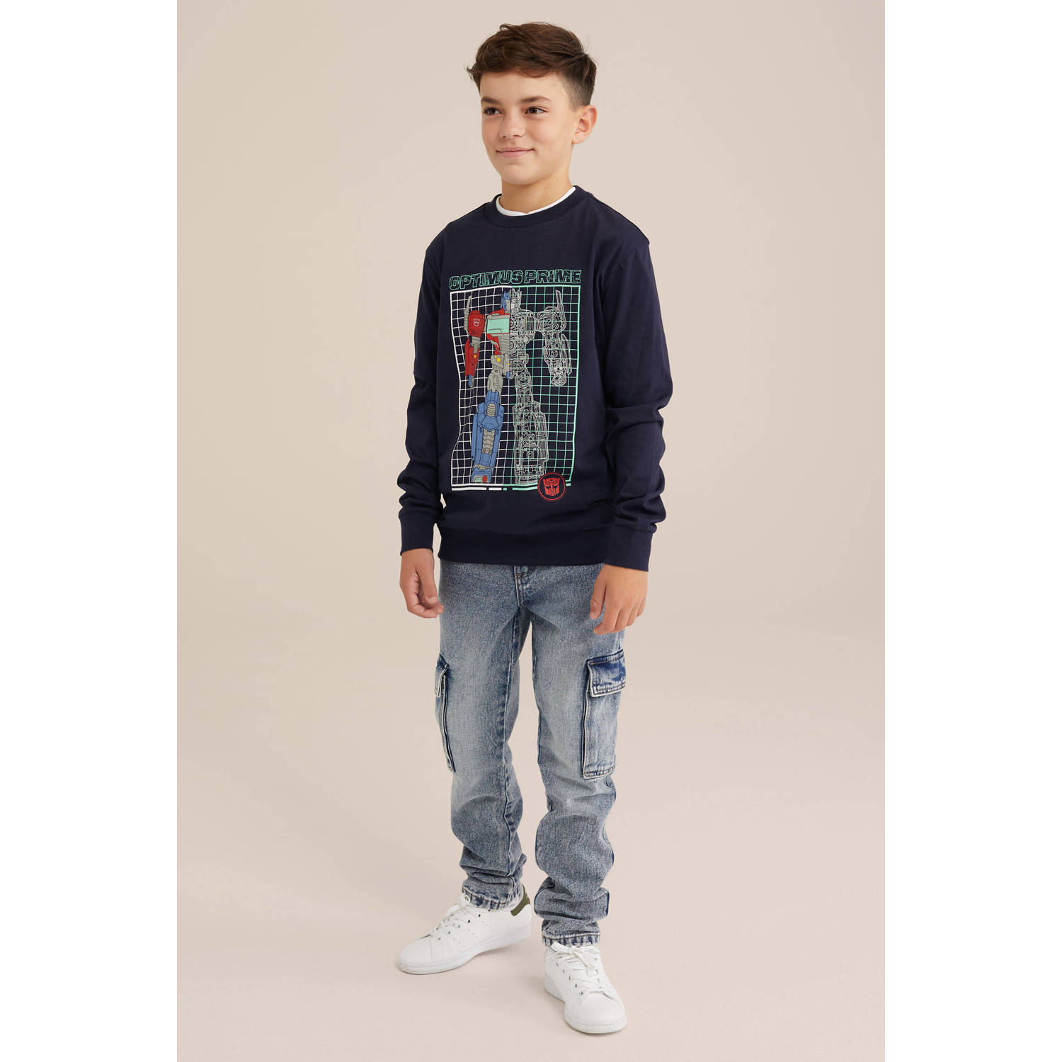 WE Fashion Longsleeve donkerblauw