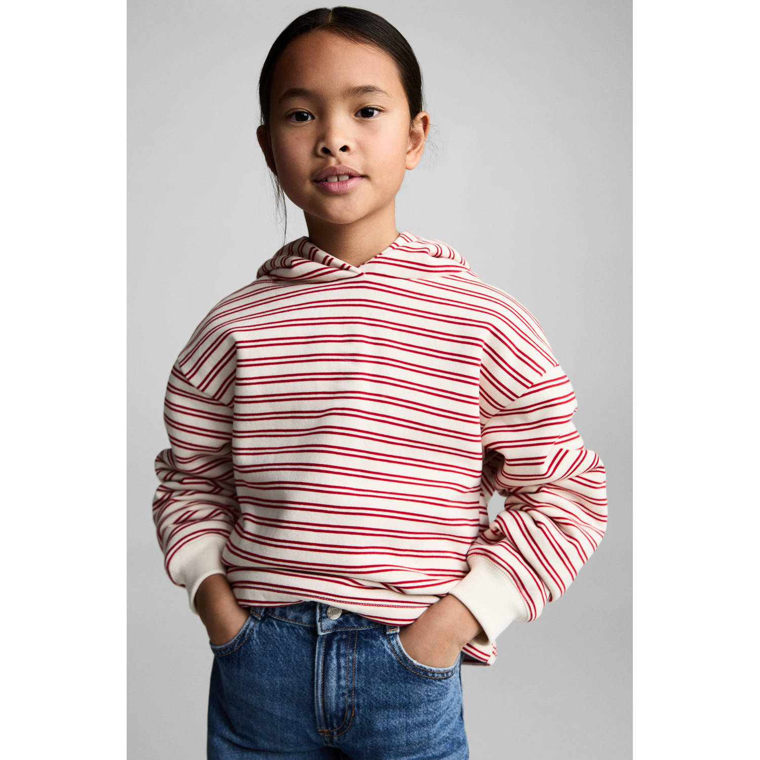 Mango Kids wide leg regular waist jeans medium blue denim