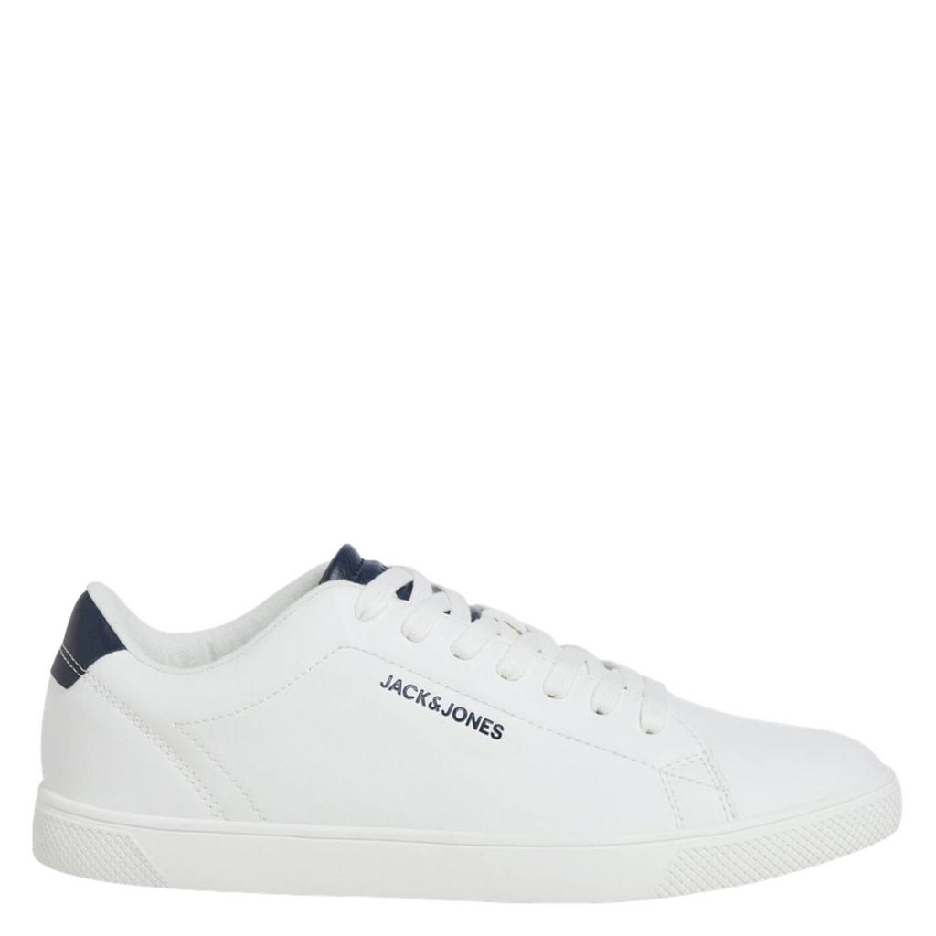 Wit en blauwe heren JACK & JONES Jfwbosley Pu Sneaker Noos sneakers van imitatieleer met veters