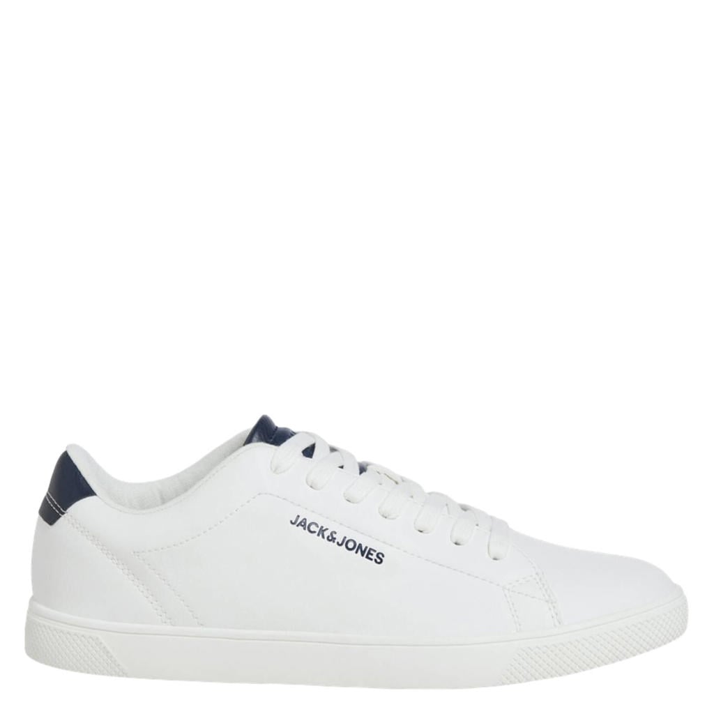 Wit en blauwe heren JACK & JONES Jfwbosley Pu Sneaker Noos sneakers van imitatieleer met veters