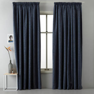 verduisterend gordijn kant en klaar donkerblauw (per stuk) (300 x 290 cm)*