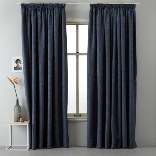 NOUS Living verduisterend gordijn kant en klaar donkerblauw (per stuk) (300 x 290 cm)* afbeelding