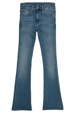 flared jeans medium blue denim