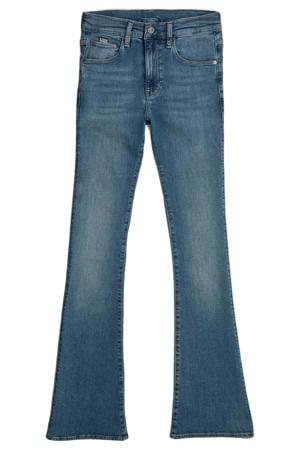 flared jeans medium blue denim