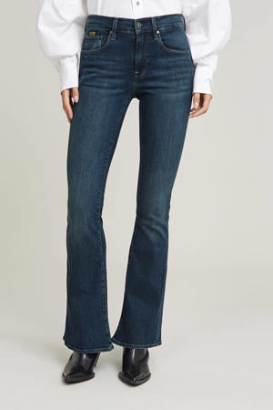 flared jeans dark blue denim