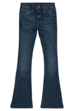 flared jeans dark blue denim