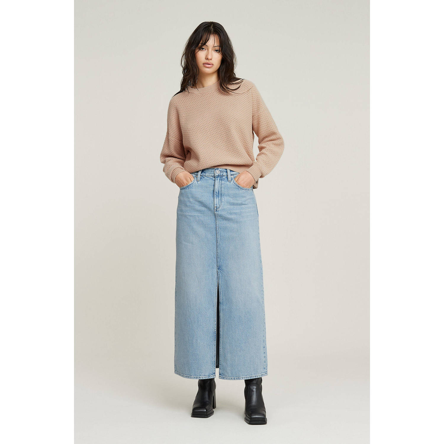 G-STAR denim spijkerrok light blue denim