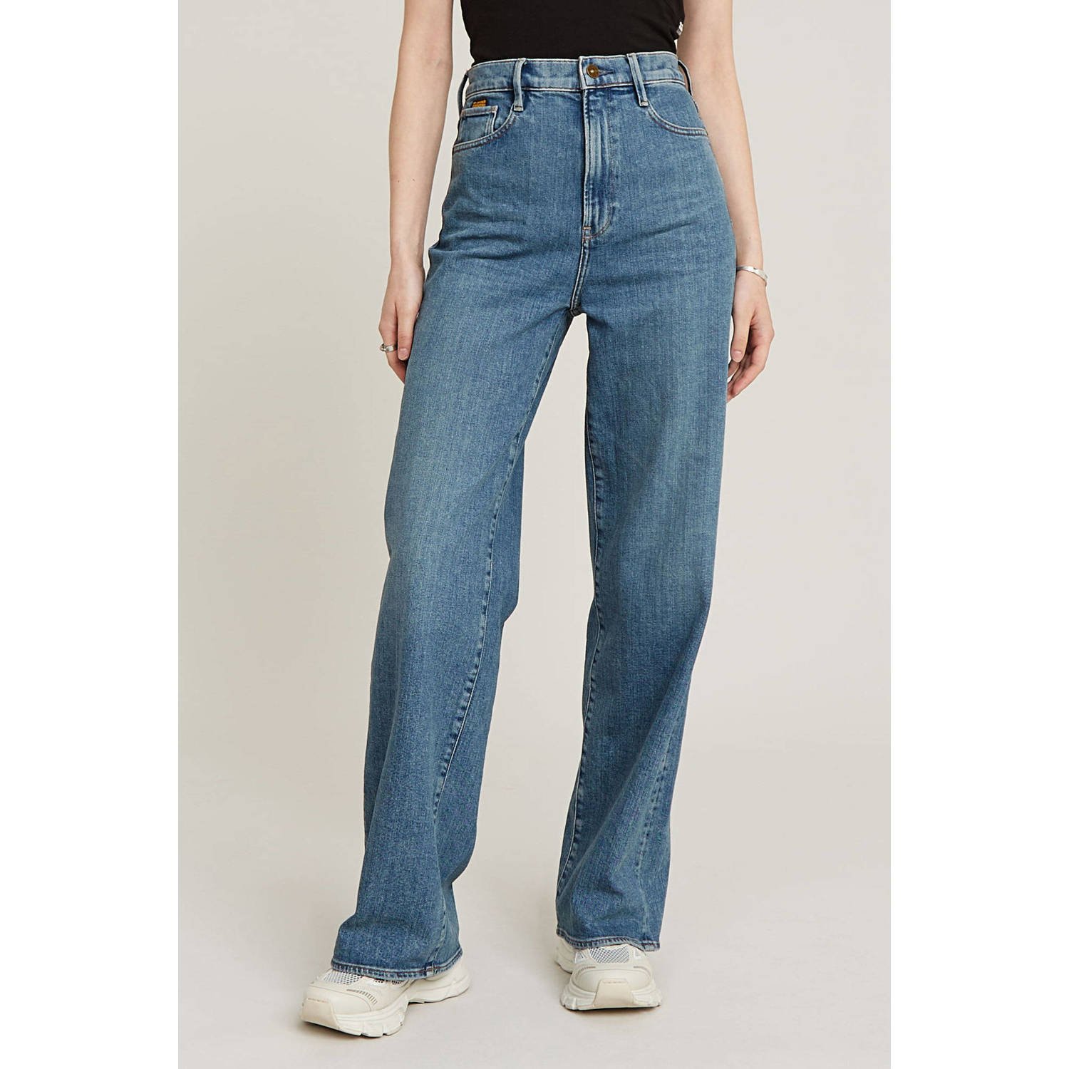 G-STAR high waist loose fit jeans medium blue denim