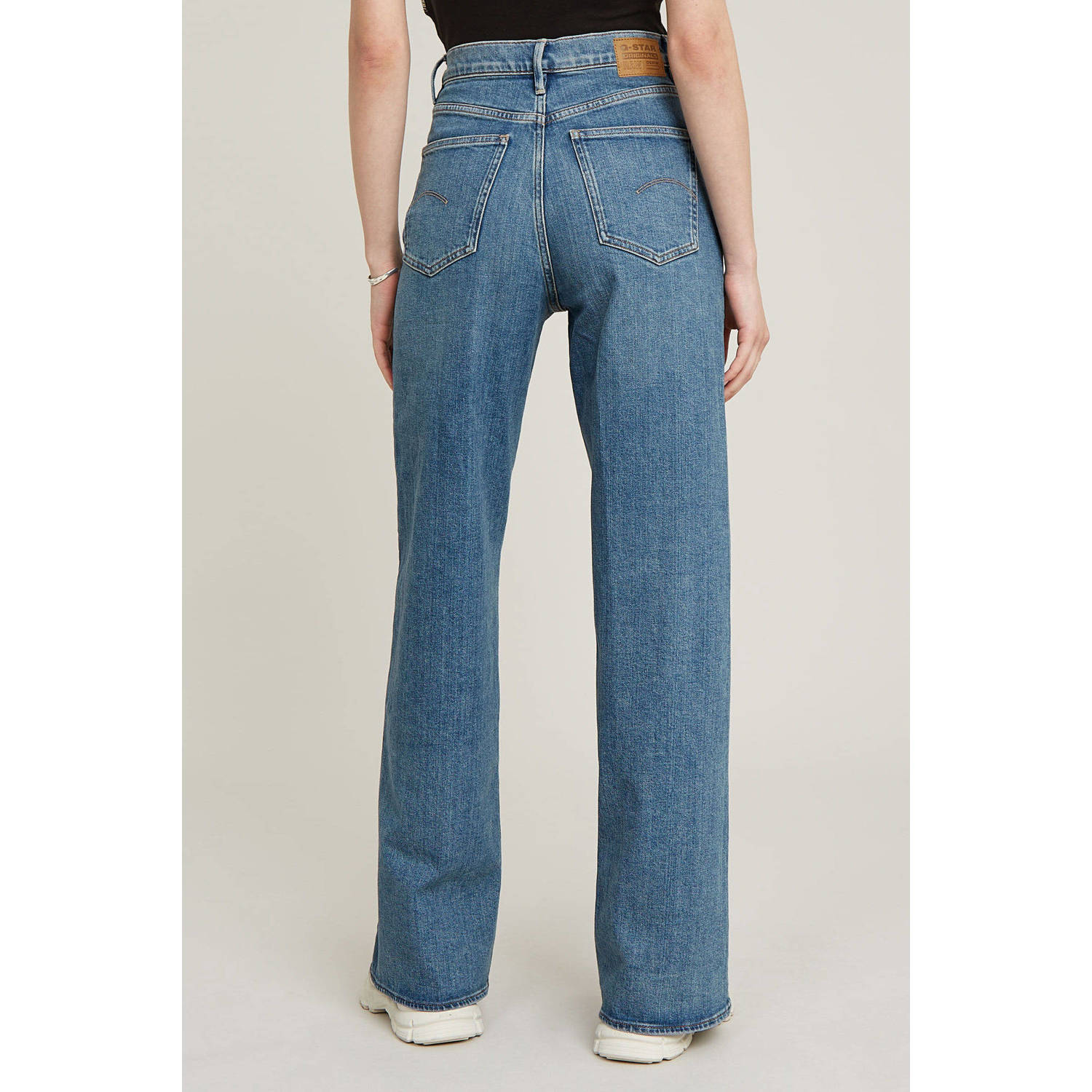 G-STAR high waist loose fit jeans medium blue denim