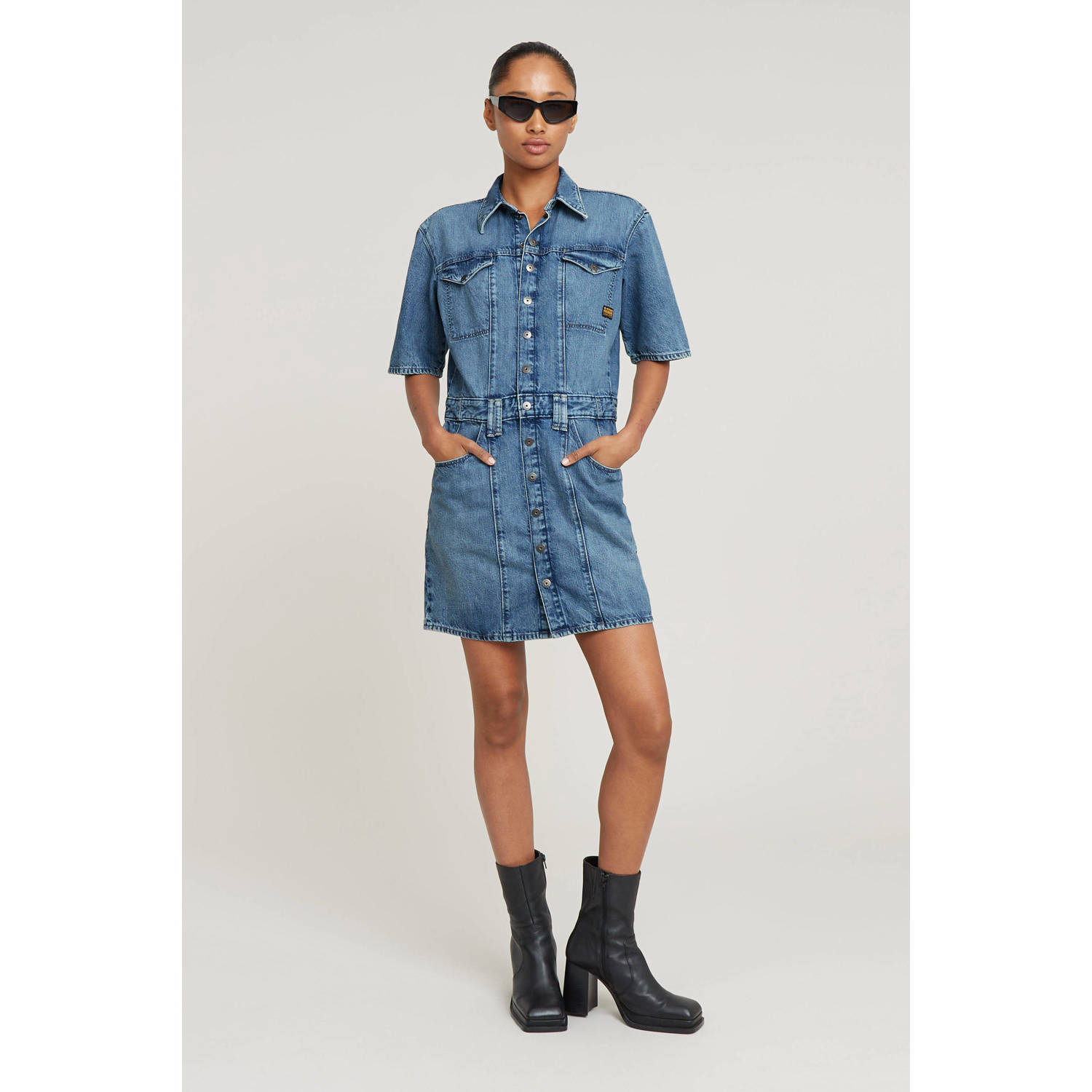 G-STAR spijkerjurk medium blue denim