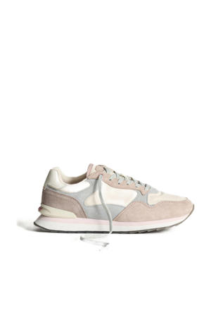 City  suède sneakers taupe/lichtblauw
