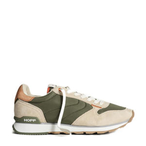 Track & Field  leren sneakers groen/beige