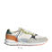 HOFF leren sneakers grijs/oranje/blauw