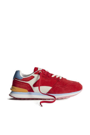 City full leather  suède sneakers rood