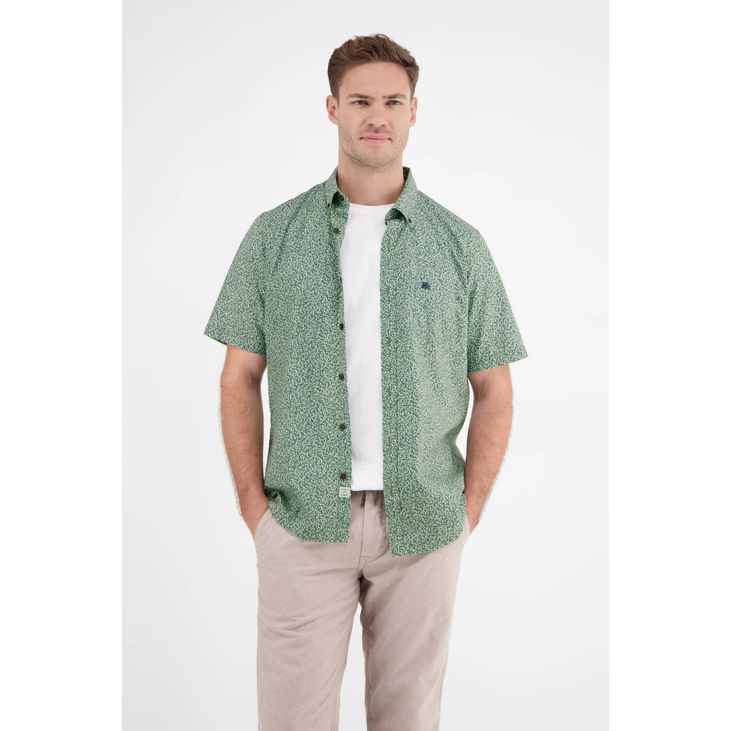 LERROS casual overhemd groen