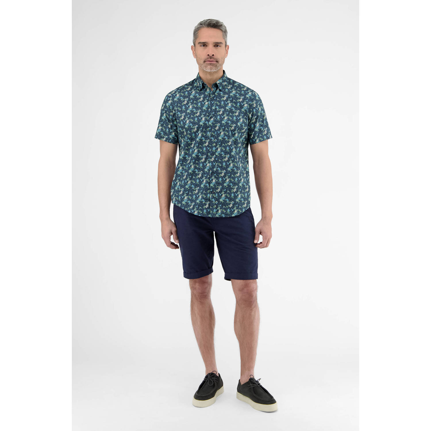 LERROS casual overhemd blauw