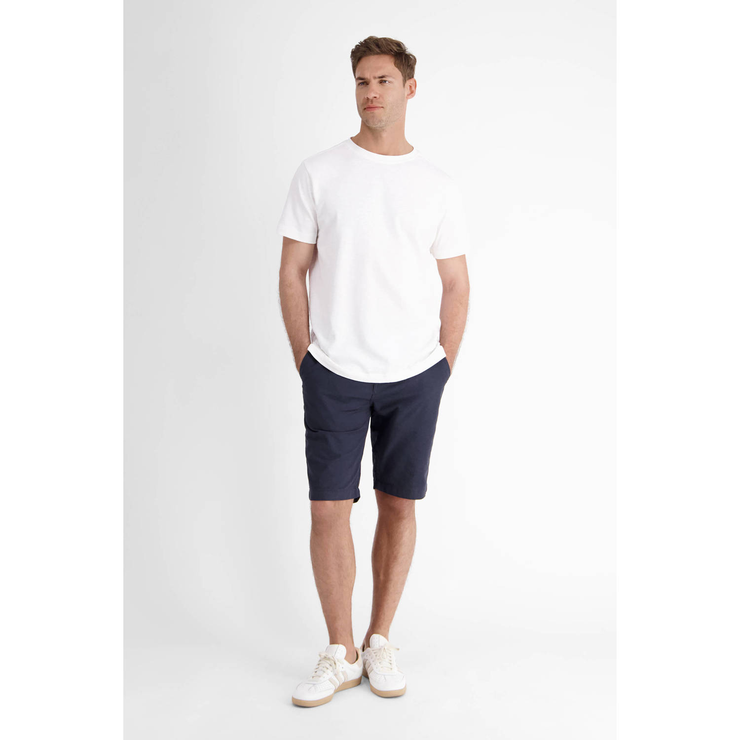 LERROS regular chino short donkerblauw