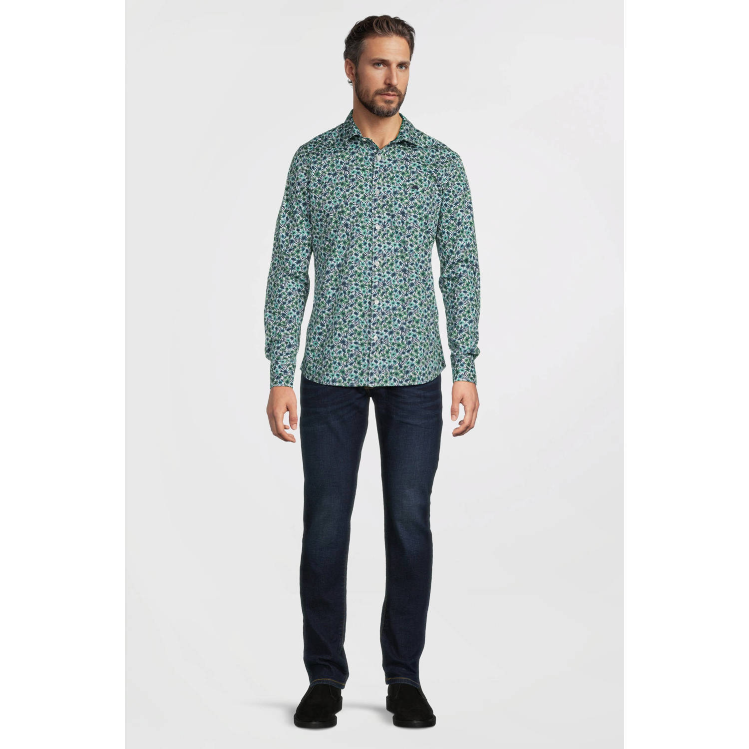 LERROS casual overhemd blauw