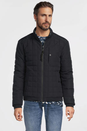 gewatteerde jas donkerblauw