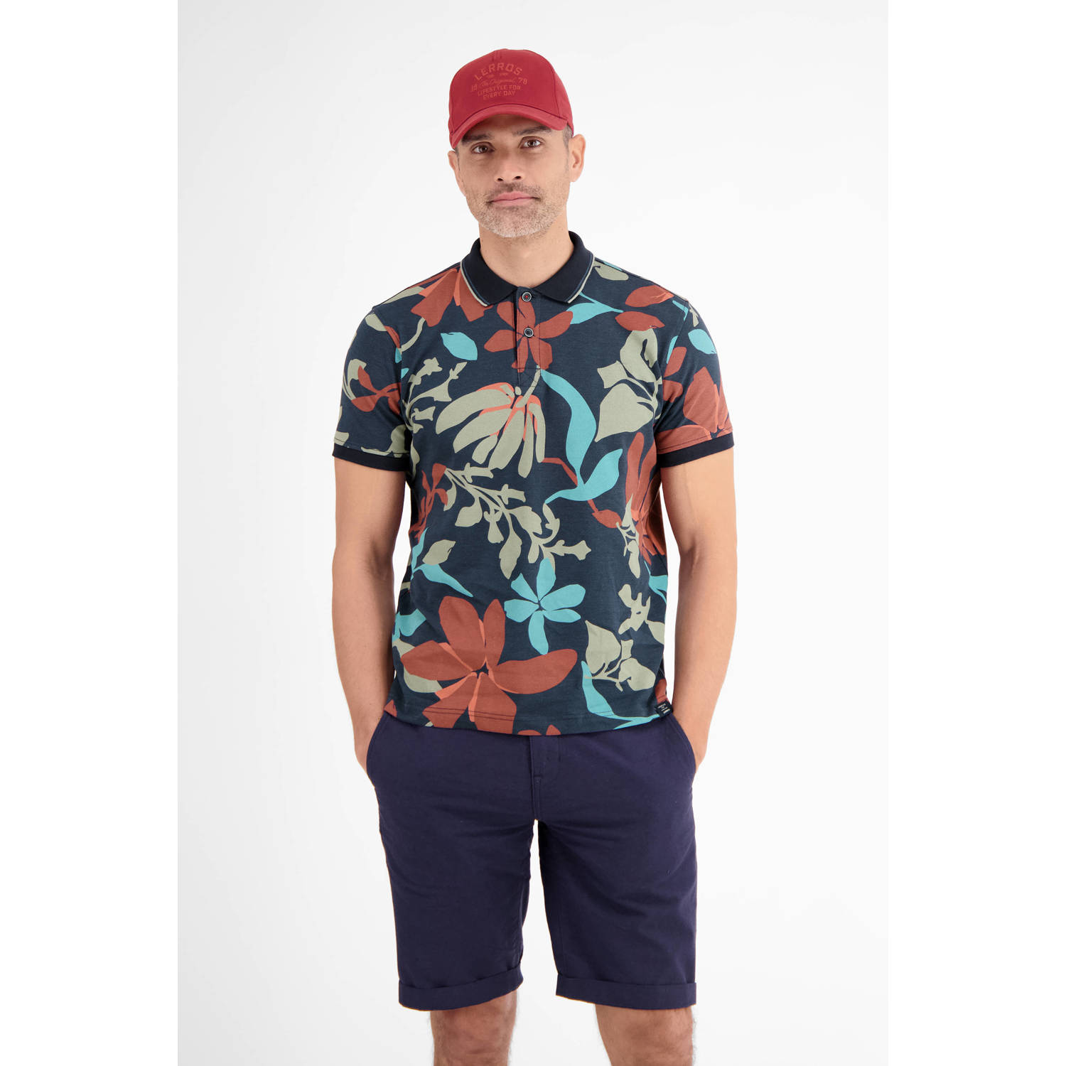 LERROS regular polo blauw