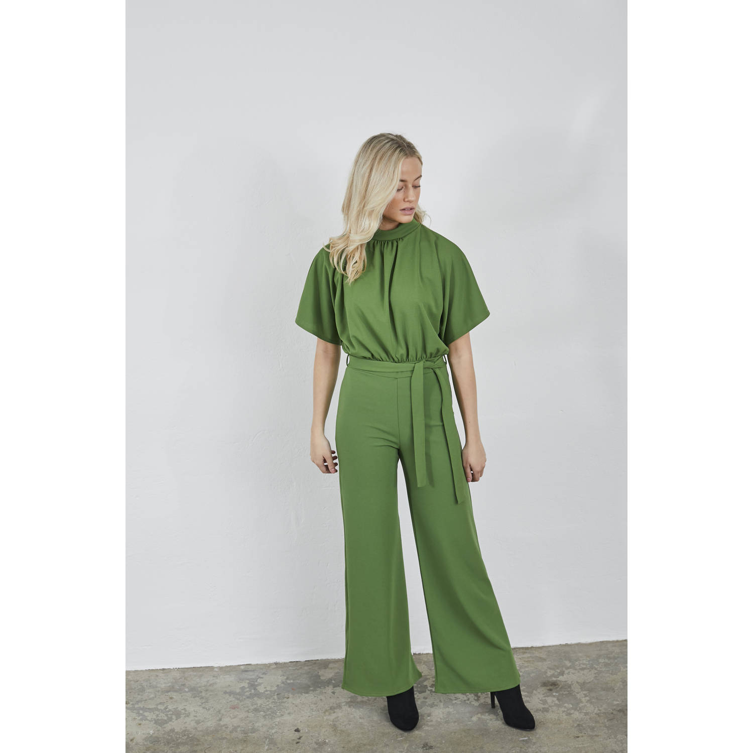 SisterS Point straight jumpsuit groen