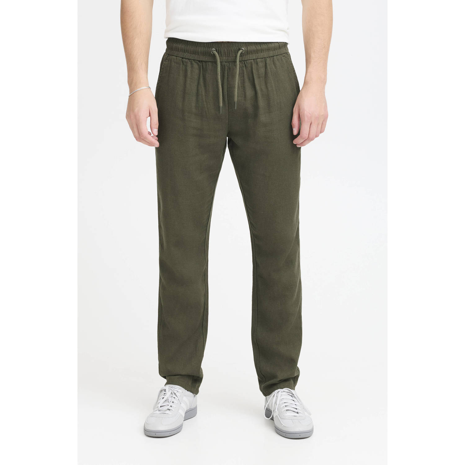 Blend regular fit casual broek BHBILLY olijfgroen