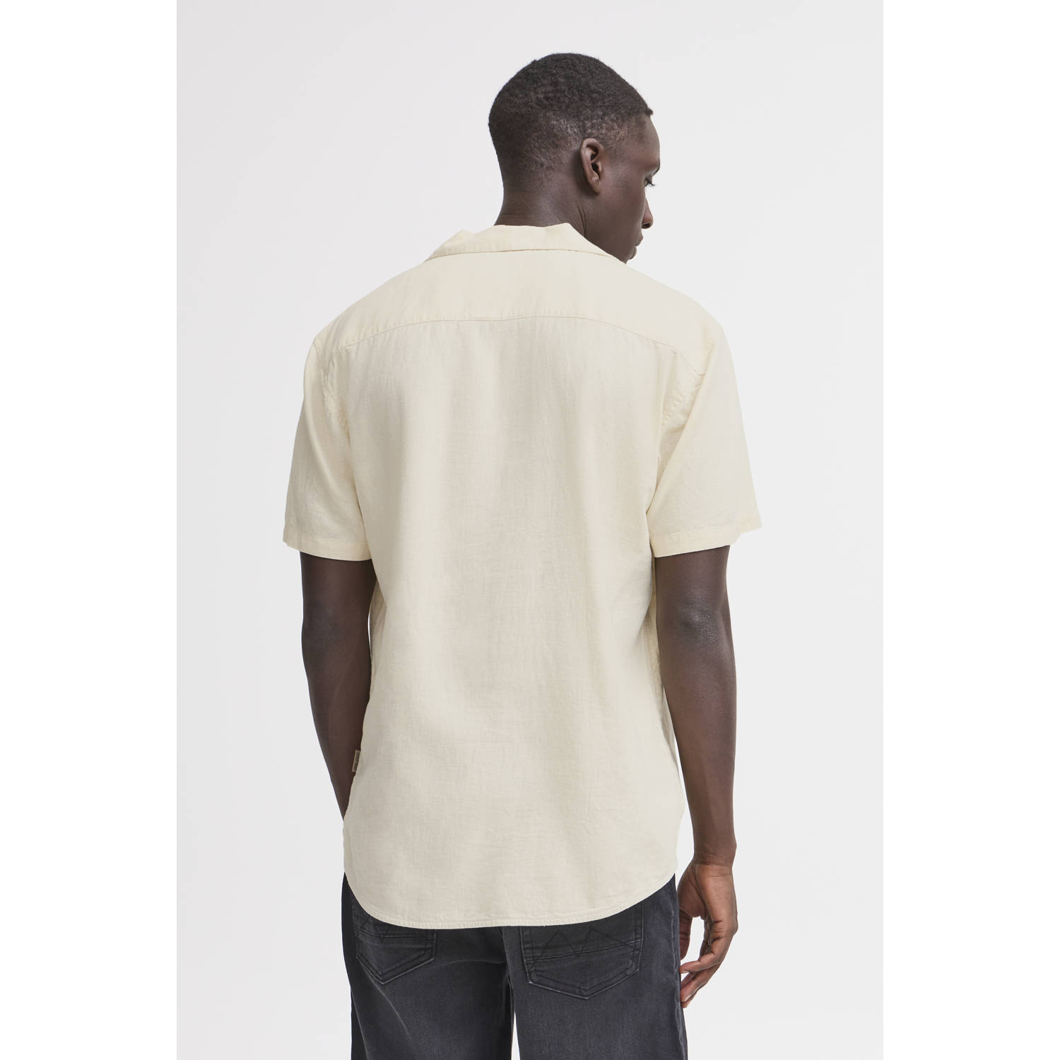 Blend linnen casual overhemd zand