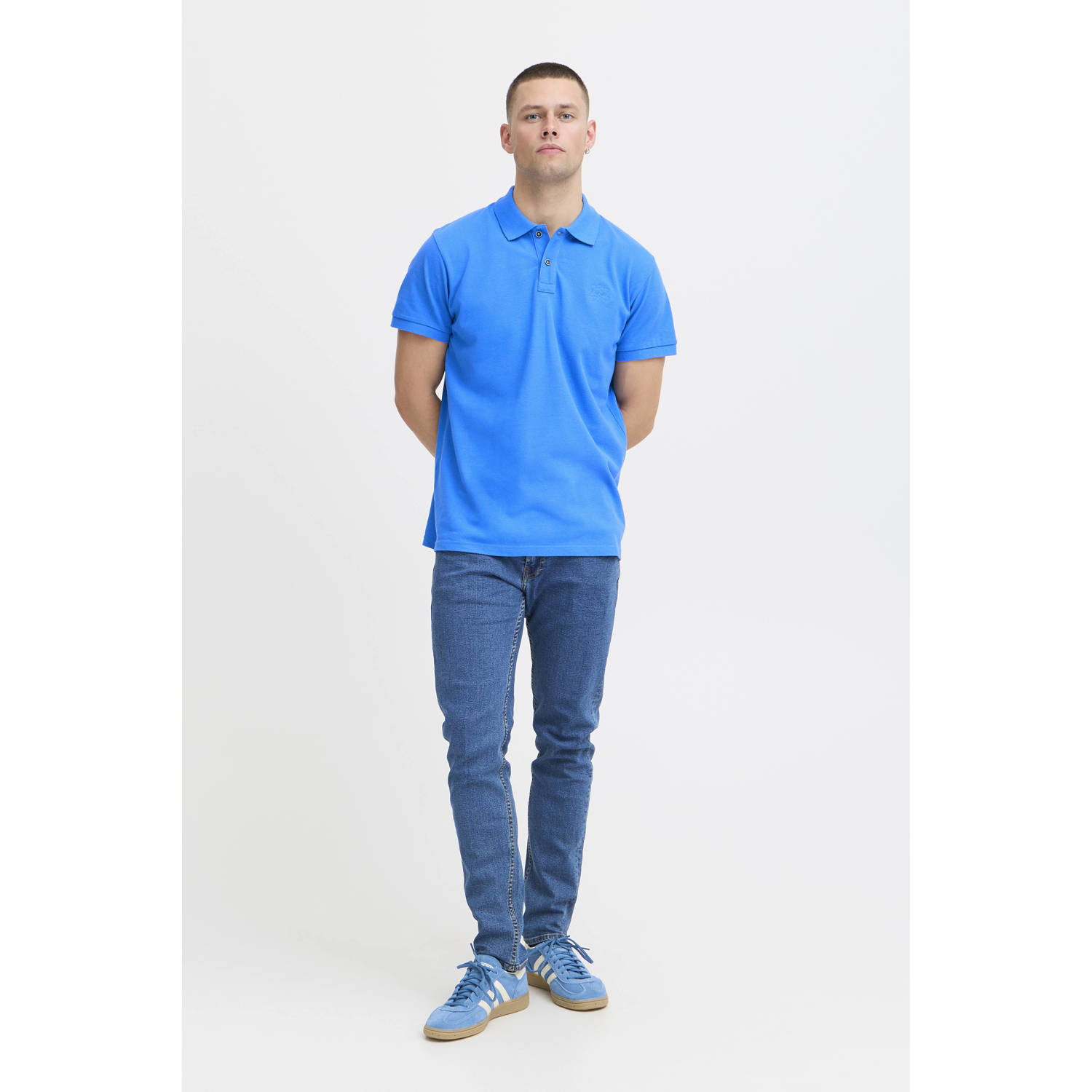 Blend regular polo blauw