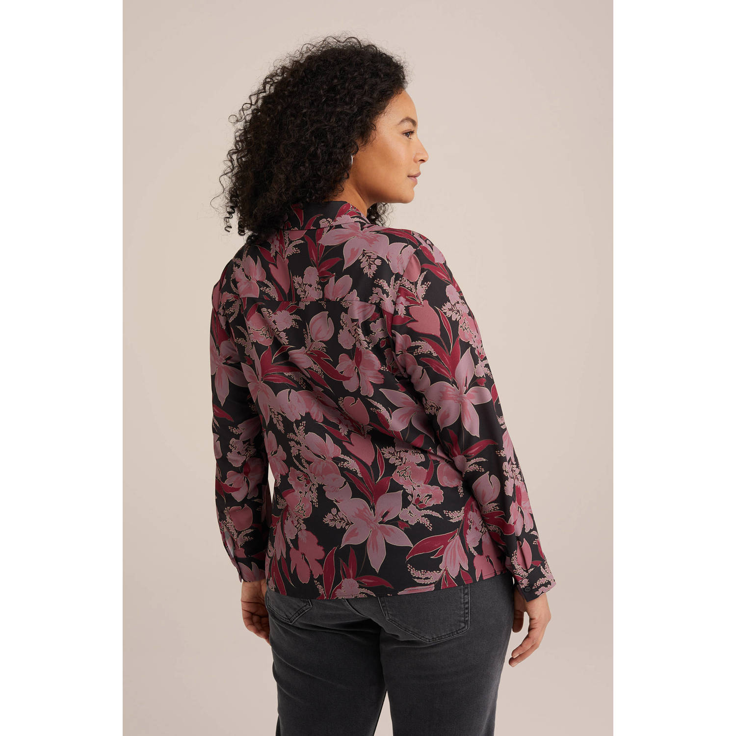 WE Fashion Curve blouse roodbruin