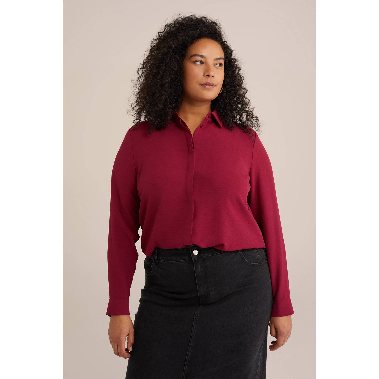 WE Fashion Curve blouse rood